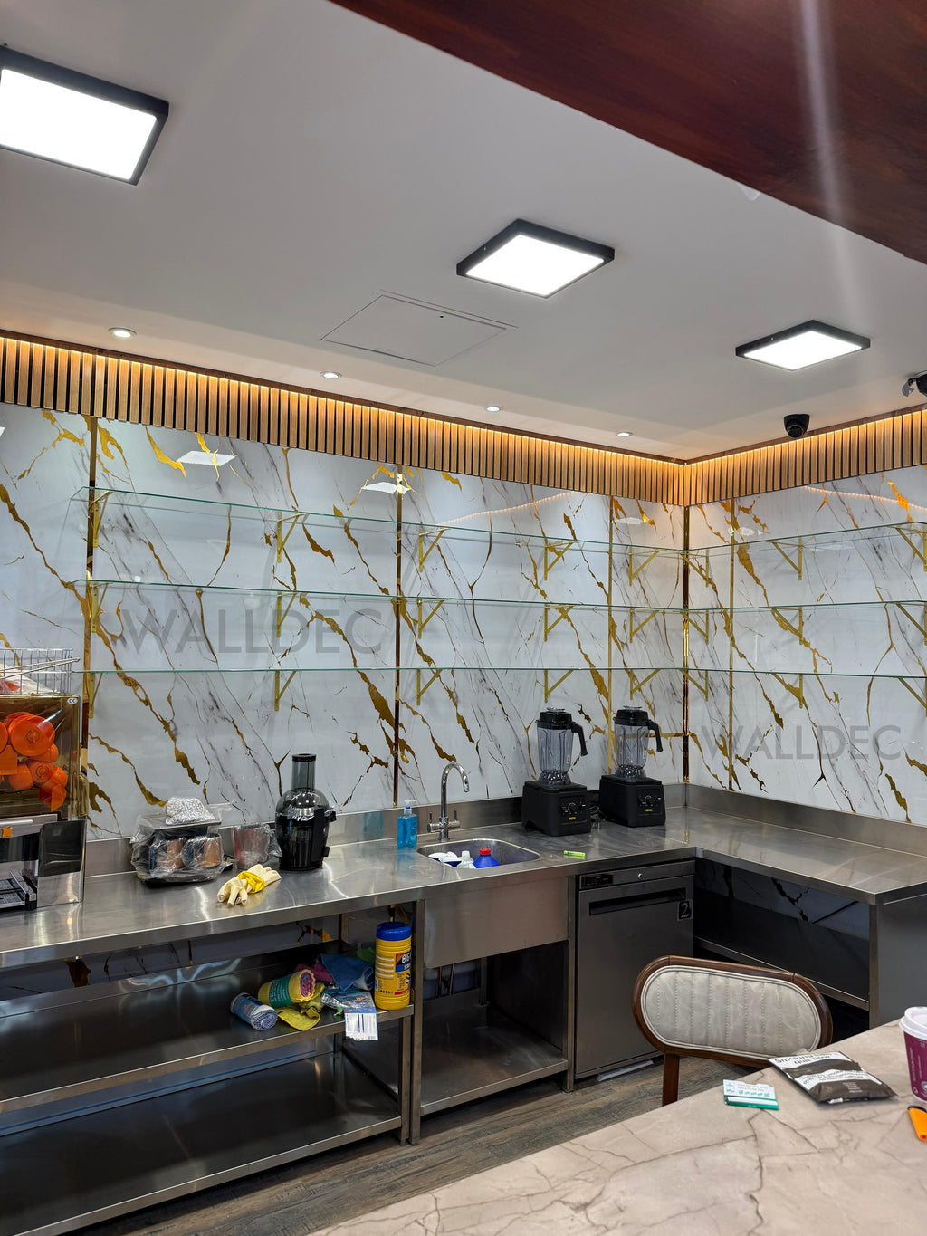 Golden Aura Marble Effect Wall Panel (244 x 122 cm)