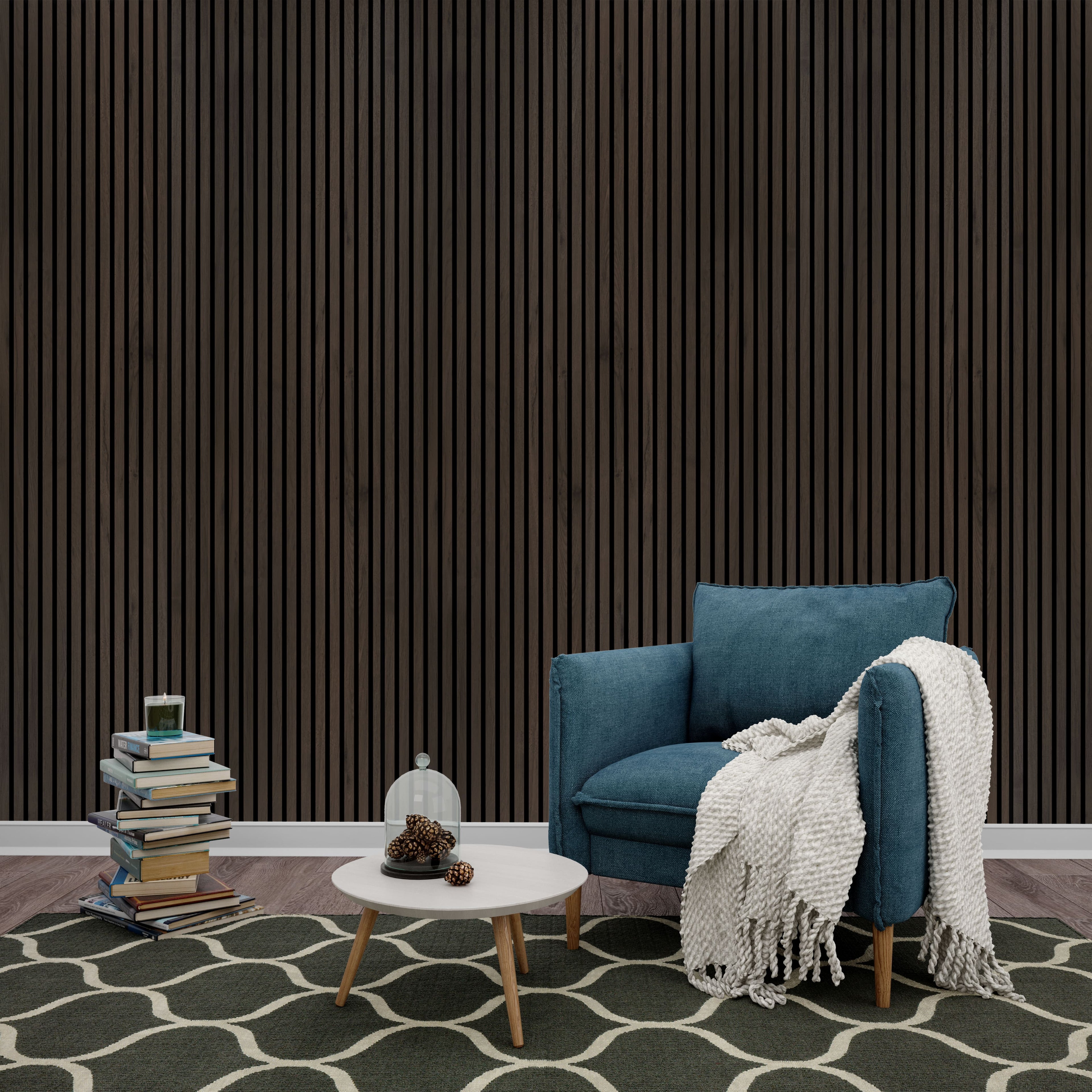 Deep Walnut Wall Panel (240 x 60 cm)