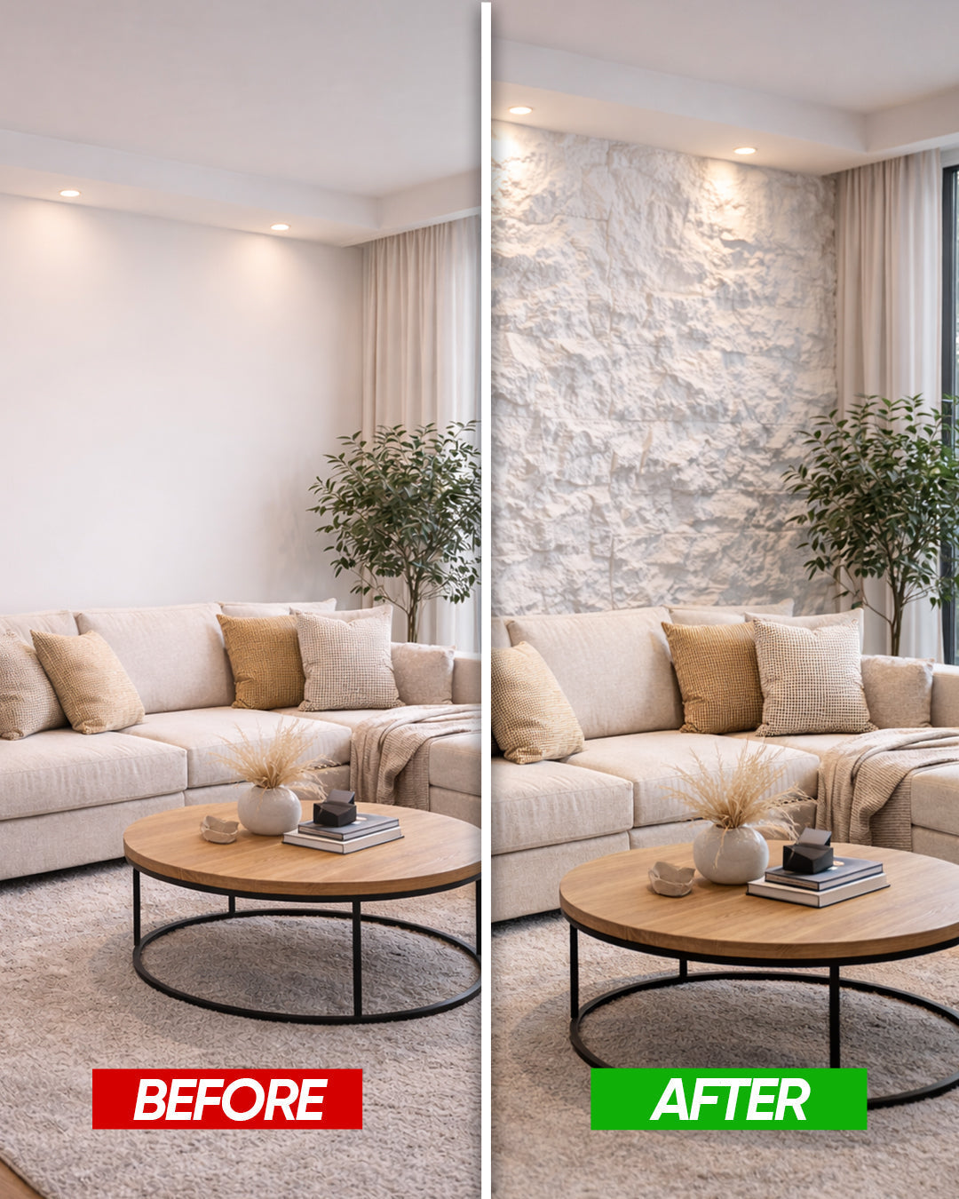 Iceberg Rock Stone Effect Wall Panels 120x60cm (47.24" x 23.62")