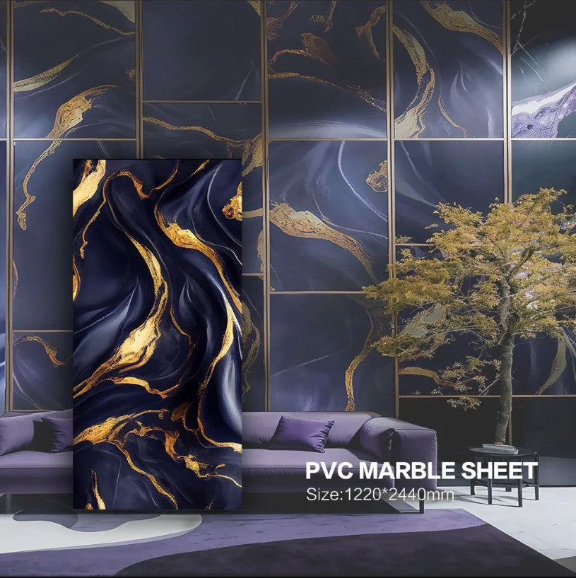 Blue Diamond Marble Effect Panels (244 x 122 cm)