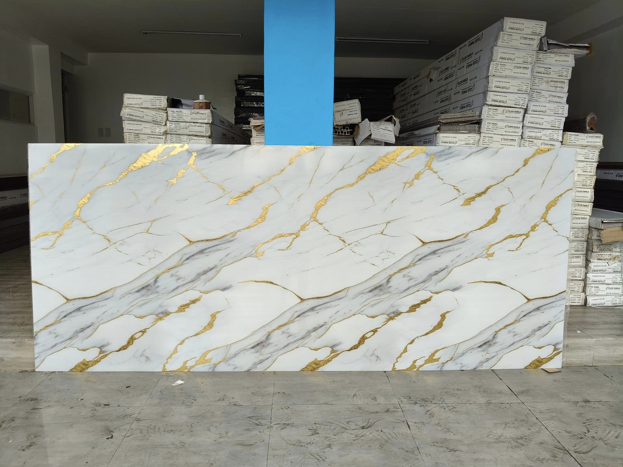 Golden Aura Marble Effect Wall Panel (244 x 122 cm)