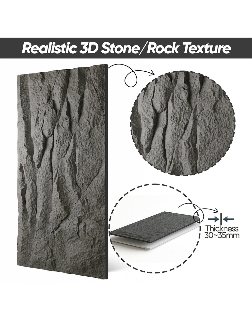 Nova Stone Rock Effect Wall Panels 120x60cm (47.24" x 23.62")