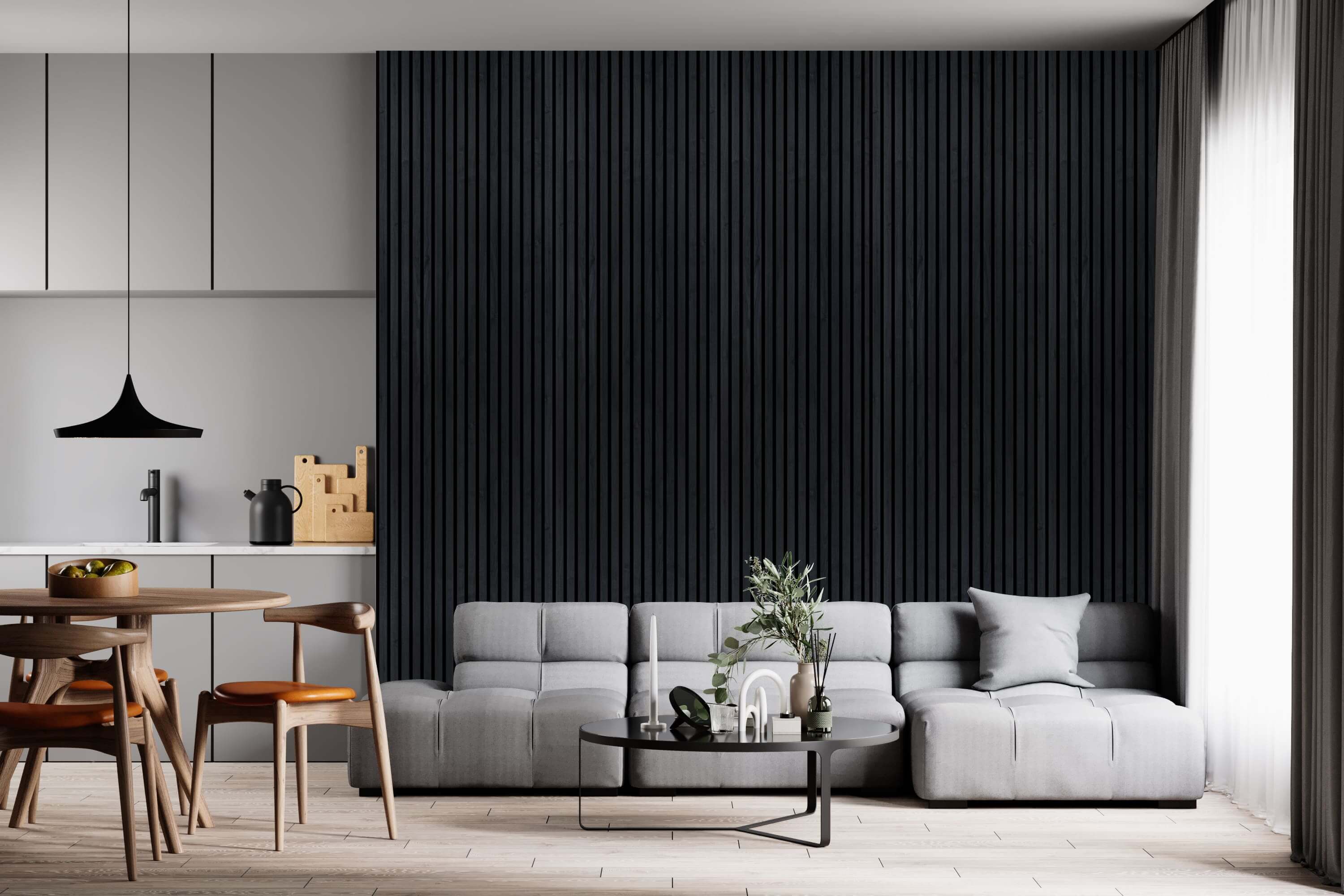 Charcoal Dark Wall Panel (240 x 60 cm)