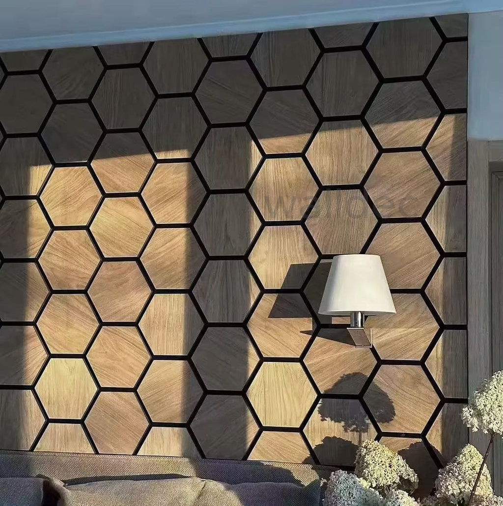 Hexagon Panel - Walnut Dream (57 x 69.5 cm)