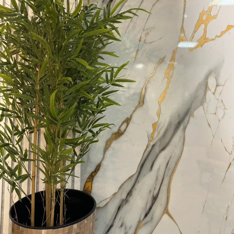 Golden Aura Marble Effect Wall Panel (244 x 122 cm)