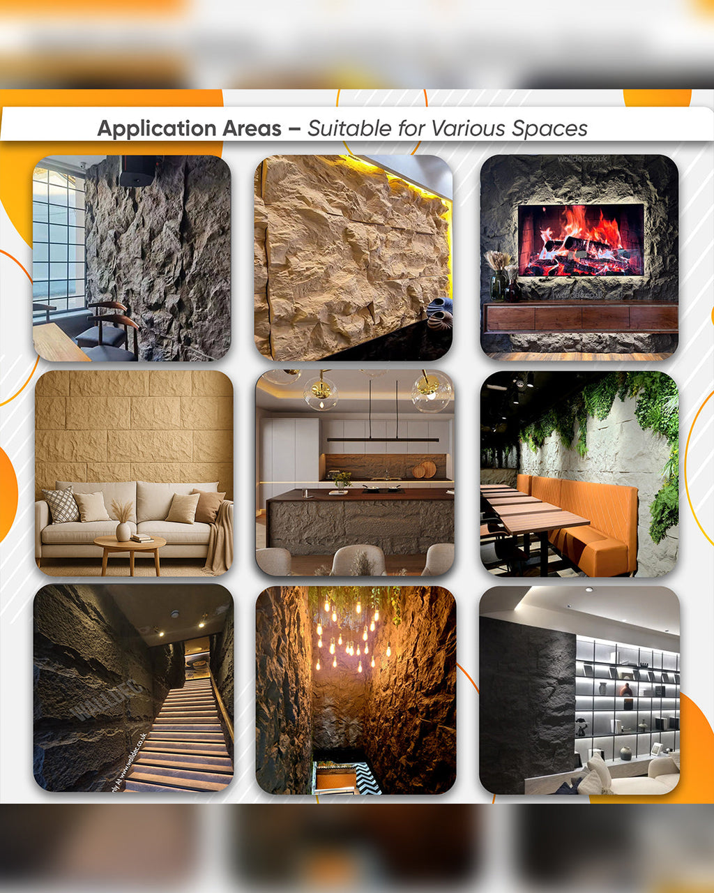Nova Stone Rock Effect Wall Panels 120x60cm (47.24" x 23.62")