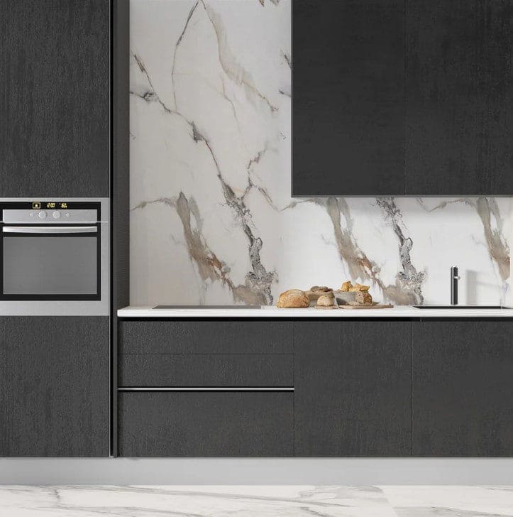Mocha White PVC Marble Effect Wall Panel (244 x 122 cm)