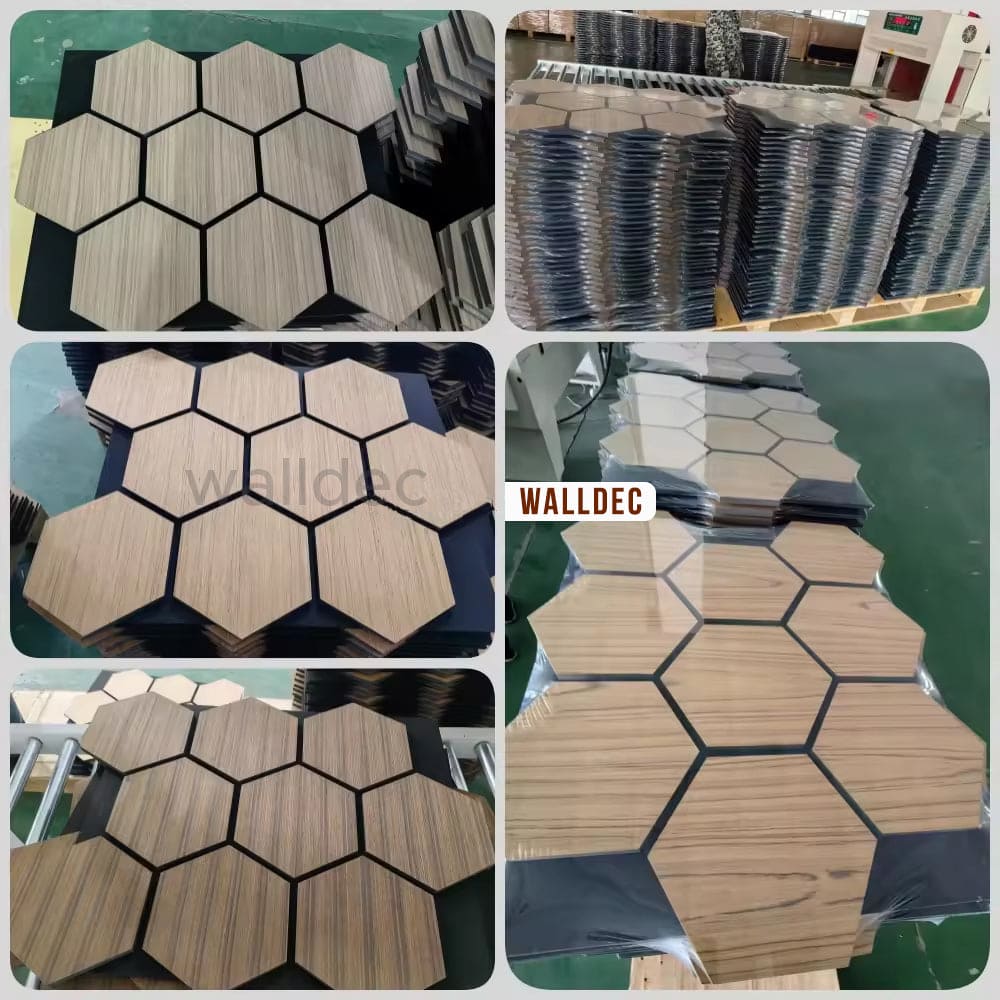 Hexagon Panel - Walnut Dream (57 x 69.5 cm)