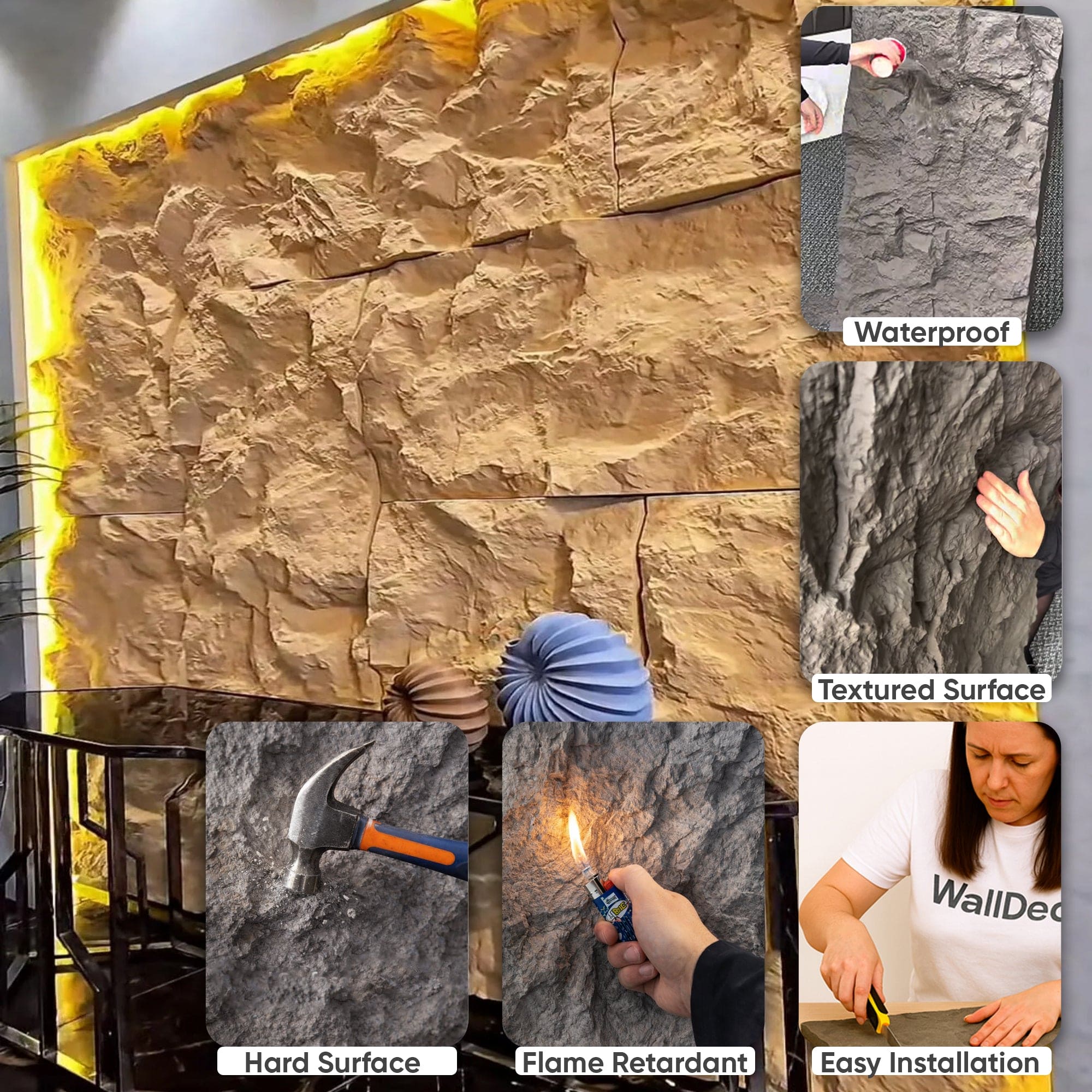 North Stone Rock Effect Wall Panels 120x60cm