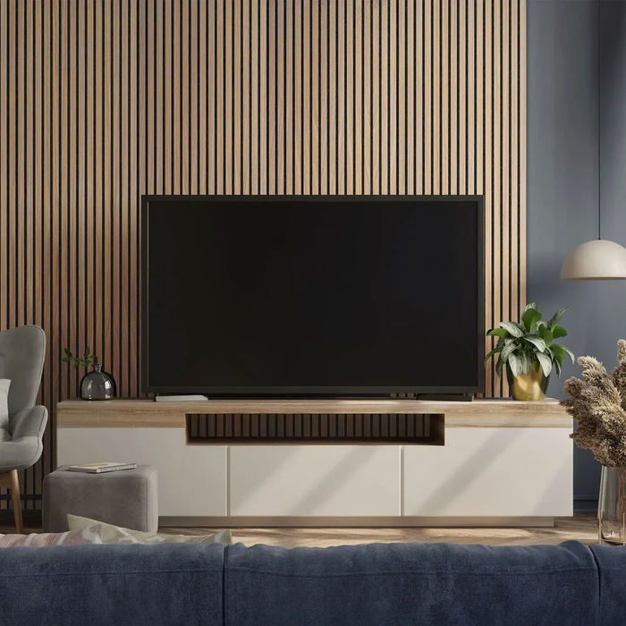 DeluraHome - Walnut Acoustic Wall Panel (2.7 m x 1.10 m)