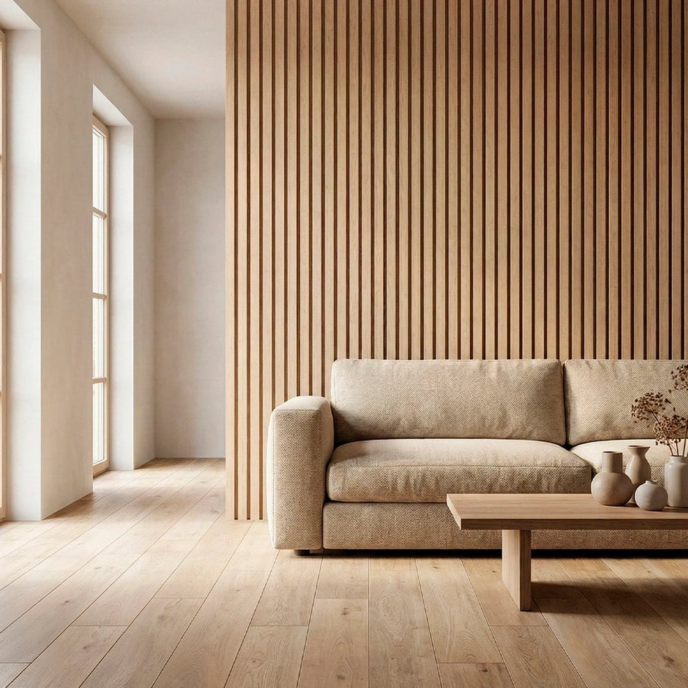 DeluraHome - Walnut Acoustic Wall Panel (2.7 m x 1.10 m)