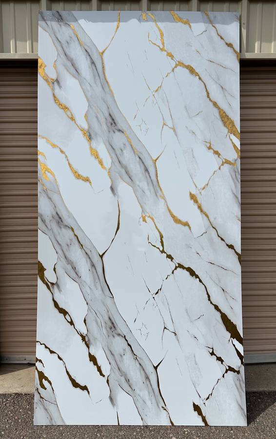 Golden Aura Marble Effect Wall Panel (244 x 122 cm)