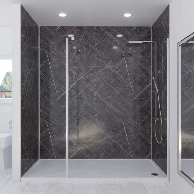 Gray Emperador Marble Effect Wall Panel (244 x 122 cm)