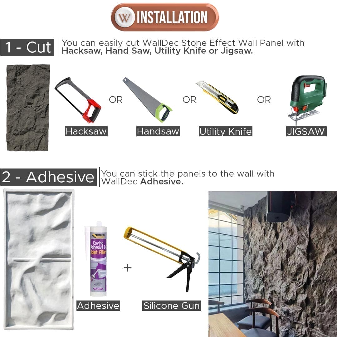 Castle Stone Rock Effect Wall Panels 120x60cm